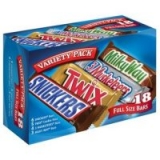 18-Count Snickers, Twix, 3 Musketeers & Milky Way Candy Bar (Full Size)