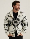 Lucky Brand Men’s Southwestern Sherpa Lined Shawl Cardigan