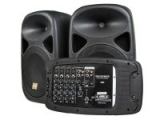 Monoprice Stage Right 130W 8-CH All-In-One Portable PA System w/ 2x 10″ Speakers