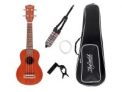 Monoprice Idyllwild Sapelle Soprano Ukulele w/ Gig Bag Tuner Strap & Strings