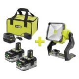 Ryobi 18V One+ 2 x Lithium+ 3.0-Ah Battery Charger Bag & 20-W LED Work Light