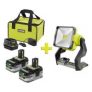 Ryobi 18V One+ 2 x Lithium+ 3.0-Ah Battery Charger Bag & 20-W LED Work Light