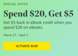 Select Amazon Accounts: Spend $20 on eBooks Get $5 eBook Credit