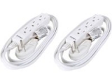 2-Pack Rosewill 3-Outlet Power Strip w/ 6′ Cord & Flat Plug (White)