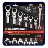 Gear Wrench Tools: 7-Piece Metric Flex Head Ratcheting Combination Wrench Set