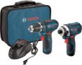 Bosch 12V Cordless Drill/Driver & Impact Driver Kit w/ 2 Batteries & Charger