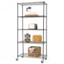 Trinity Basics 5-Shelf NSF Wire Shelving Rack w/ Wheels