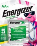 Energizer Universal Rechargeable AA Batteries: 8-Pack $12.40 4-Pack