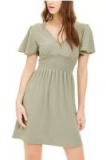 Women’s & Juniors’ Dresses: Planet Gold Flutter-Sleeve Dress