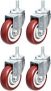 4-Pack AmazonCommercial 4″ PVC Swivel Casters (Red): Stem