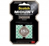 1×1 inch 48 squares Scotch Indoor double sided adhesive Mounting Tape Holds up to 15 pounds $2.99