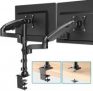 Dual Monitor Stand – Fit Two 17 to 32 inch Screens with Clamp $41.99