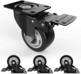 Swivel Caster Wheels with Safety Dual Locking and Polyurethane Foam No Noise Wheels Heavy Duty – 250 Lbs Per Caster (Pack of 4) $21.59