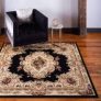 Unique Loom Versailles 6′ x 6′ Traditional Black Square Area Rug