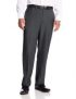 Haggar Men’s Eclo Stria Expandable-Waist Plain-Front Dress Pant (Med Grey)