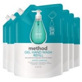 6-Pack 34oz Method Gel Hand Soap Refill (Waterfall or Sweet Water)