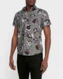 Express Apparel Final Sale: Men’s Slim Floral Chambray Soft Wash Shirt