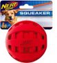 Nerf Checker Ball Squeaker Dog Toy (Red 4″)