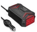 Bestek 300W Pure Sine Wave Power Inverter Car Adapter (DC 12V-AC 110V)