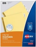 Avery 8-Tab Binder Dividers w/ Clear Big Tabs