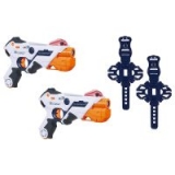 AlphaPoint Nerf Laser Ops Pro Toy Blasters – Includes 2 Blasters & 2 Armbands – Light & Sound FX – Health & Ammo Indicators – For Kids, Teens & Adults