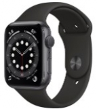 Apple Watch Series 6 (GPS) 44mm Space Gray Aluminum Case with Black Sport Band – Space Gray