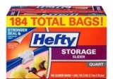 184-Count Hefty Slider Storage Bags (Quart)