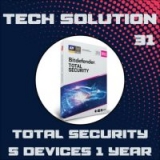 BitDefender Total Security 2020 5 Devices 1, 2, 3, 4 & 5 Years + Free Gift