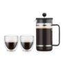 Bodum: 1L 8-Cup French Press Coffee Maker + 2-Count 8oz. Pavina Outdoor Glasses