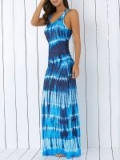 Bohemian Tie-Dye Illusion Print Racerback Long Tank Dress-$14.99-@dresslily
