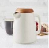 34-Oz BonJour Wayfarer Ceramic Coffee Pot w/ Teak Wood Lid (Matte White)