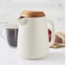 34-Oz BonJour Wayfarer Ceramic Coffee Pot w/ Teak Wood Lid (Matte White)