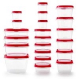 Easy Find Vented Lids Food Storage Container, 42 Piece, New Assortment, Racer Red