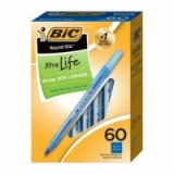 eBay Coupon Deal: 60-Ct BIC Round Stic Medium Point Ballpoint Pens (Blue) $1 & More + Free S&H