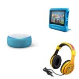 Echo Dot Kids Edition, Blue + Fire 7 Kids Edition Tablet, Blue + Lion King Headphones