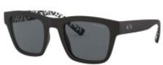 Armani Exchange Men’s Matte Black Soft Square Sunglasses