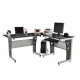 HomCom 64″ L-Shaped Corner Computer Desk PC Laptop Table Office Workstation