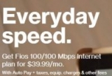 Verizon Fios: 100/100 Mbps Internet Only Plan (New Customers Only)