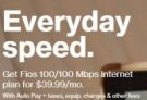 Verizon Fios: 100/100 Mbps Internet Only Plan (New Customers Only)