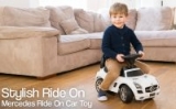 Licensed Mercedes Benz Ride On Car, Kids Foot To Floor Merc, Toddler Push Along Toy, 3 Sound Effects, Under Seat Storage