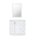 Select Lowes Bath Vanity: Style Selections 36″  w/ Cultured Marble Top & Mirror