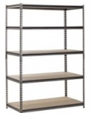 Edsal Muscle Rack 5-Shelf 72″ x 48″ x 24″ Steel Shelving Unit (Silver-Vein)