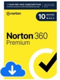 Norton 360 Premium 2024 – 10 Devices – 1 Year with Auto Renewal, – Download