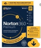 NORTON 360 PREMIUM, 1-Year Subscription, 10 DEVICE, PC, MAC [Digital Download]