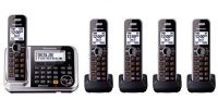 Panasonic Bluetooth Cordless Phone Digital Answering Machine w/ 5 Handsets