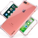 RareTel Clear Transparent Case for iPhone 7 Plus iPhone 8 Plus – Protective Builtin No Slip Grips – Four Corner Air Bags On Ultra Thin Shock Absorption Soft TPU Slim Bumper Design Cover-34%OFF