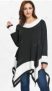 Plus Size Long Sleeve Handkerchief Tunic Top – Black – 5x-55% OFF