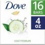 16-Count 4oz. Dove Moisturizing Soap Bars (Cucumber and Green Tea)