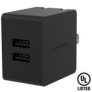 Sabrent [UL Certified] Dual USB Wall Charger with Foldable Plug (10.5W 2.1 Amp) Smart USB Charger with Auto Detect Technology [Black] (AX-SMP2)