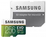 Samsung 256GB 100MB/s (U3) MicroSDXC EVO Select Memory Card with Adapter (MB-ME256GA/AM)